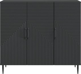 vidaXL Πλαϊνό γραφείο Μαύρο 89 x 34,5 x 80 εκ Επεξεργασμένο Ξύλο