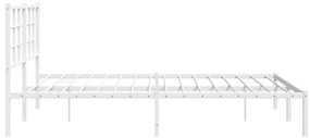 vidaXL Πλαίσιο Κρεβατιού με Κεφαλάρι Λευκό 160x200 εκ. Μεταλλικό