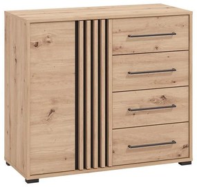 Κομότα Ascalon 90 2K4F Artisan Oak - Μαύρο 93x40x82 εκ. 93x40x82 εκ.