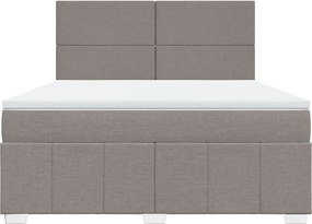 vidaXL Κρεβάτι Boxspring με Στρώμα Taupe 180x200 εκ. Υφασμάτινο