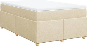 vidaXL Κρεβάτι Boxspring με Στρώμα Κρεμ 120x200 εκ. Υφασμάτινο