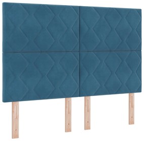 vidaXL Κρεβάτι με Στρώμα Σπαστό Σκούρο Μπλε 140x200 εκ Βελούδο