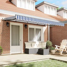 vidaXL Σκηνίτσα Αναδιπλούμενη Μπλε και άσπρο 3.5 x 2 μ