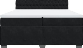 vidaXL Κρεβάτι Boxspring με Στρώμα Μαύρο 200x200 εκ. Βελούδινο