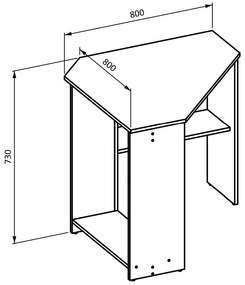 Γωνιακό γραφείο Hippo-Leuko