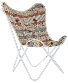 Κήπος πολυθρόνα DKD Home Decor Λευκό Πορτοκαλί Σίδερο 74 x 65 x 90 cm
