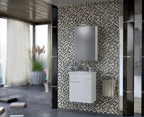 Drop Status White 45x28 MDF - Πάγκος με Νιπτήρα &amp; Καθρέπτη