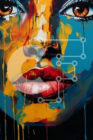 Intra Συλλεκτικό Ξύλινο Παζλ Plywood 4mm - Δονούμενο αφηρημένο πορτρέτο Σε Ξύλινο Κουτί - Διαστάσεις Puzzle: 10x10 cm – 25 κομμάτια