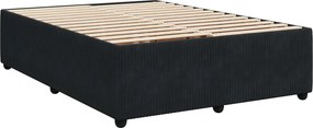 vidaXL Κρεβάτι box spring με στρώμα Μαύρο 140 x 200 cm Βελούδο