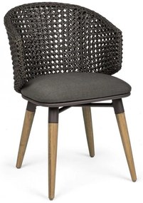 Καρέκλα Ninfa Σκούρο Γκρι-Καφέ - Γκρι
