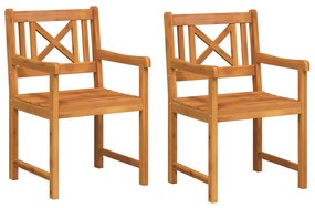 vidaXL Καρέκλες  σε σετ των 2, διαστάσεων 56x56x90 εκ., από μασίφ ξύλο ακακίας.
