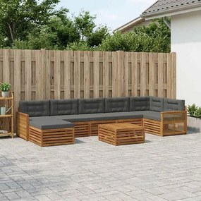 vidaXL Σειρά Καναπέ Εξωτερικού 8 pcs Φυσικό και Ανθρακί