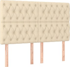 vidaXL Κρεβάτι Boxspring με Στρώμα Κρεμ 160x200 εκ. Υφασμάτινο
