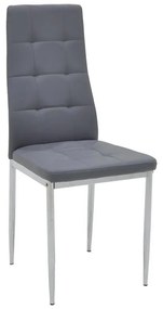 Chair Cube PU grey-chrome leg 41x46x97 εκ.