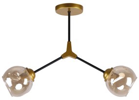 KQ 51454/2 CONELLY BLACK, BRASS AND HONEY PENDANT Ζ3