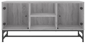 vidaXL Έπιπλο Τηλεόρασης Sonoma Γκρι 102x37x50 εκ. με Γυάλινες Πόρτες