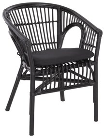 Καρέκλα - Πολυθρόνα DAMPAR C9929.03 Rattan με Μαύρο Μαξιλάρι 58x63x79Υεκ. 58x63x79 εκ.