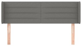 vidaXL Κεφαλάρι με Πτερύγια Σκούρο Γκρι 147x16x78/88 εκ. Υφασμάτινο