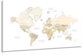 Εικόνα του παγκόσμιου χάρτη με vintage στοιχεία - 90x60