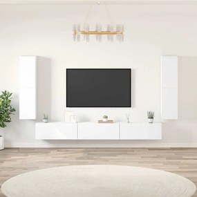 vidaXL Σετ Επίπλων Τηλεόρασης 7 Τεμαχίων Λευκό από Επεξεργασμένο Ξύλο