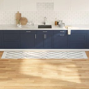 vidaXL Χαλί Κουζίνας Λευκό 300 x 60 εκ Βελούδο