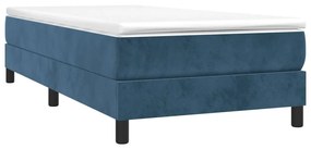 Κρεβάτι Boxspring με Στρώμα Σκούρο Μπλε 90x200 εκ. Βελούδινο - Μπλε