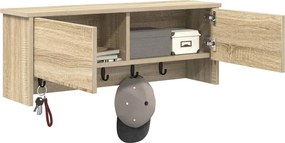 vidaXL Τοίχου Κρεμάστρα Επιτοίχιο Δρύς Sonoma 80 x 20 x 30 cm