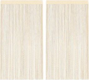 vidaXL Κουρτίνες με Κρόσσια 2 τεμ. Κρεμ 140 x 250 εκ.