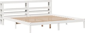 vidaXL Σκελετός Κρεβ. Χωρίς Στρώμα Λευκό 180x200 εκ Μασίφ Πεύκο