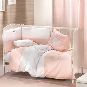 Βρεφικά  Σεντόνια Σετ 2τμχ Lapin Pink Saint Clair Cradle 110x170cm Χωρίς Λάστιχο 100% Βαμβάκι