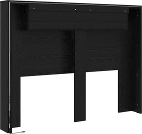 vidaXL Κεφαλάρι Ντουλάπι με LED Μαύρη Δρυς 140 x 16,5 x 103,5 cm