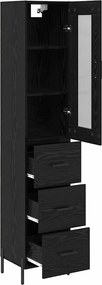 vidaXL Highboard Μαύρη Οξυά 34,5 x 34 x 180 εκ. Επεξεργασμένο ξύλο