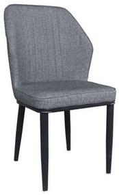 Καρέκλα Delux Anthracite ΕΜ156,1 49x51x89cm Σετ 6τμχ Metal, Technoderma