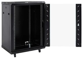 vidaXL Ντουλάπα δικτύου με αποθήκευση Μαύρο 60 x 60 x 80 εκ Ατσάλι