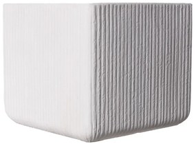 Supergreens Γλάστρα Πήλινη Τετράγωνη "Stripe" Λευκή XXL 55x55x47 εκ.