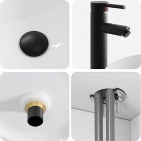 vidaXL Επιτοίχιος νιπτήρας βανίλιας Λευκό 49 x 44,5 x 66 εκ