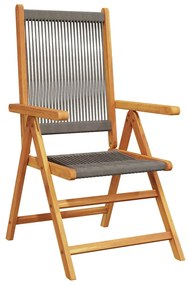 vidaXL Σέτ φαγητού για κήπο 7 pcs Γκρι Στερεό Ξύλο Ακακίας