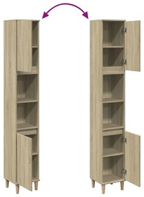 vidaXL Ντουλάπι Μπάνιου Sonoma Δρυς 30x30x190 εκ. Επεξεργασμένο Ξύλο