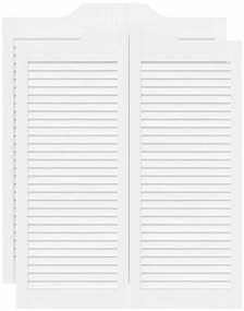 vidaXL Swing Doors Louvred Design 2 ζευγών Λευκό 100x80 cm