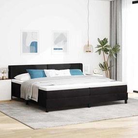 vidaXL Κρεβάτι με Στρώμα Μαύρο 200x200 cm Βελούδινο