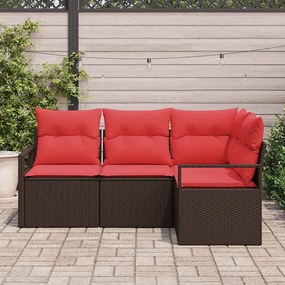 vidaXL Σετ Καναπέ 4 pcs Καφέ συνθετικό ρατάν