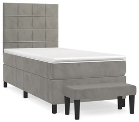 ΚΡΕΒΑΤΙ BOXSPRING ΜΕ ΣΤΡΩΜΑ ΑΝΟΙΧΤΟ ΓΚΡΙ 100X200 ΕΚ. ΒΕΛΟΥΔΙΝΟ 3137827