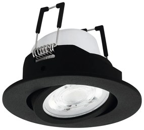 Χωνευτό Σποτ Στρογγυλό Μαύρο 8,8x8,8cm LED 2700-6500K 345lm Ρυθμιζόμενο Εφαρμογή-Τηλεχειριστήριο Eglo Saliceto 99669
