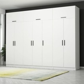 Επταφυλλη Ντουλαπα με Πατάρι Λευκο KALEO 52x315x235
