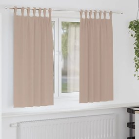 vidaXL Κουρτίνες Μαύρης Ύφανσης με Δαχτυλίδια 2 pcs Taupe