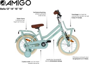 Bella 12 Inch 21 cm Girls Coaster Brake Green