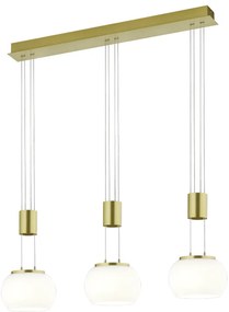 Madison Μοντέρνο Κρεμαστό Φωτιστικό Τρίφωτο Ράγα με Ενσωματωμένο LED σε Χρυσό Χρώμα Trio Lighting 342010308