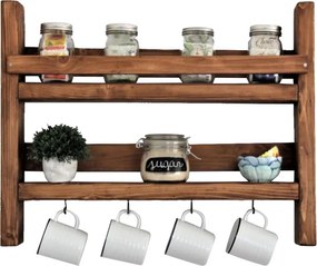 Ραφιέρα τοίχου Drigo pakoworld καρυδί 45x10x34εκ