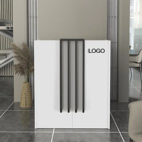 Γραφείο υποδοχής - reception Hola Megapap χρώμα λευκό - ανθρακί 93,6x45,2x110,3εκ.