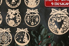 Σετ των 3 Intra απο ξύλο plywood 3mm-4mm πάχος Χριστουγεννιάτικο στολίδι Δέσμη κοπής με λέιζερ Δίασταση 8x8 cm INTRAFABR-37985139